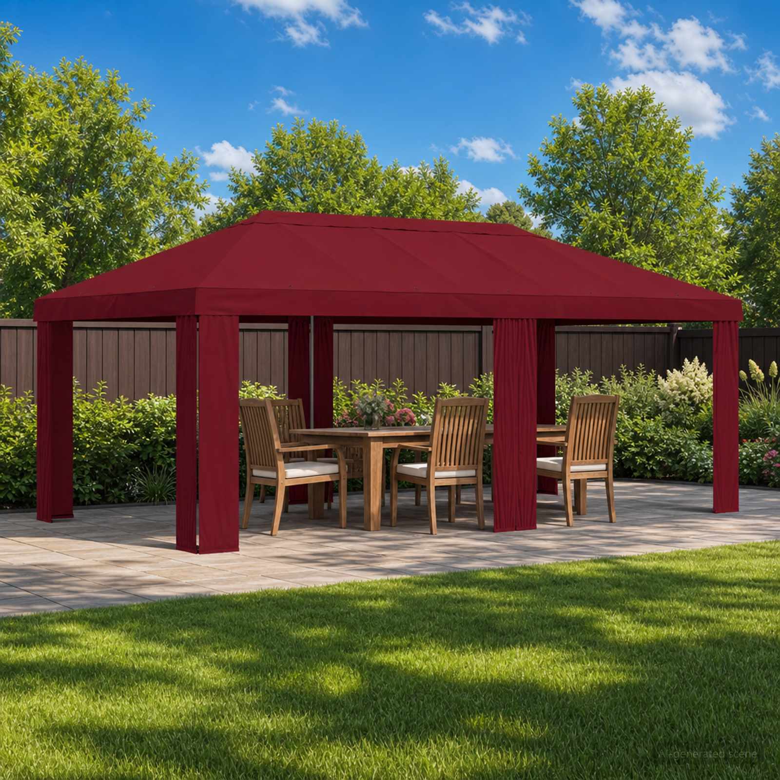 Paviljono uždanga 6 x 3 m Vyšninė Poliesteris 190 gsm Paviljono uždanga 6 x 3 m Vyšninė Poliesteris 190 gsm - Image 2
