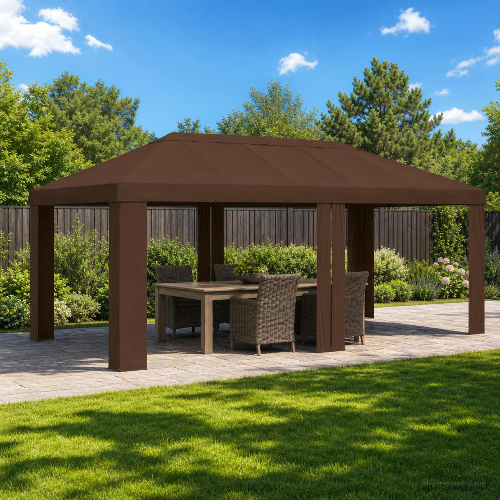 Paviljono uždanga 6 x 3 m Ruda Poliesteris 190 gsm Paviljono uždanga 6 x 3 m Ruda Poliesteris 190 gsm - Image 2