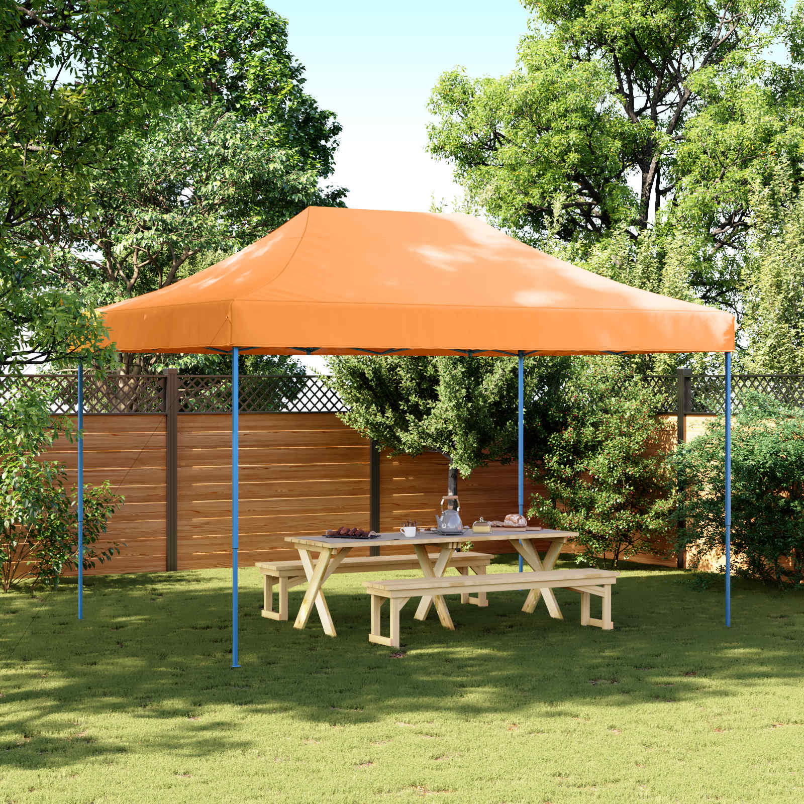 Šventės palapinė 279 x 410 x 315 cm Oranžinė Oksfordo audinys Šventės palapinė 279 x 410 x 315 cm Oranžinė Oksfordo audinys - Image 2