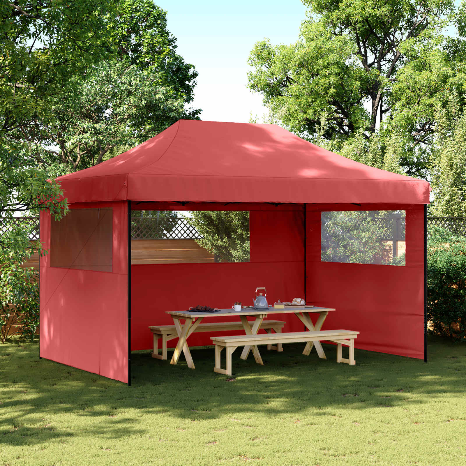 Šventės palapinė 292 x 440 x 315 cm Vyšninė Oksfordo audinys Šventės palapinė 292 x 440 x 315 cm Vyšninė Oksfordo audinys - Image 2