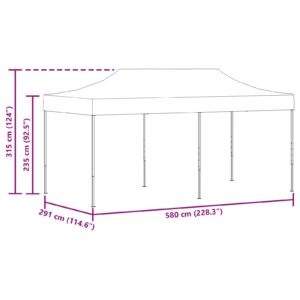 Šventės palapinė 291 x 580 x 315 cm Antracito Oksfordo audinys