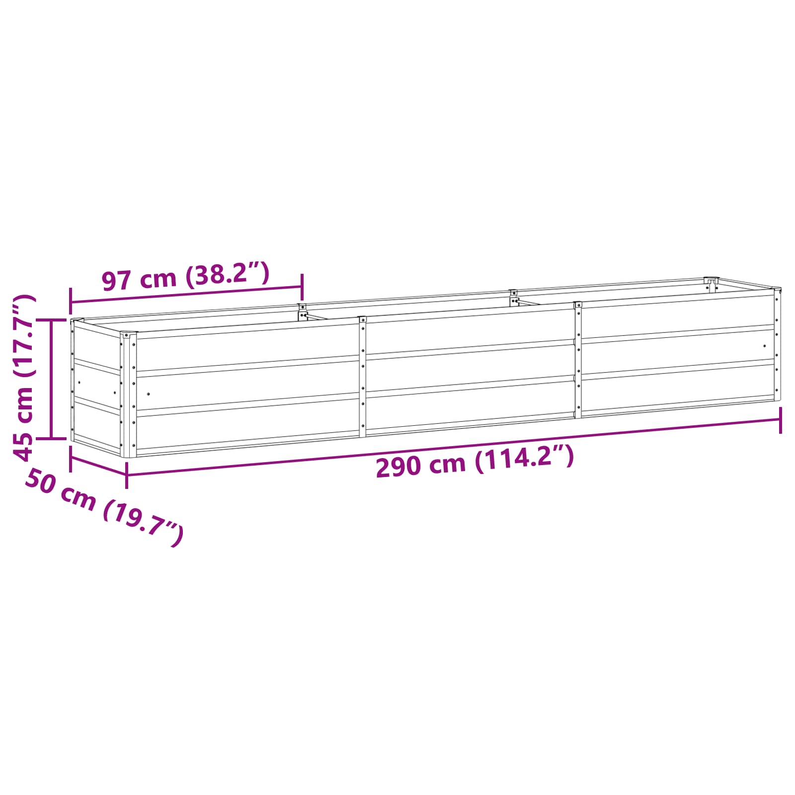 Lovelis Ivory 290 x 50 x 45 cm Cinkuota plienas Lovelis Ivory 290 x 50 x 45 cm Cinkuota plienas
