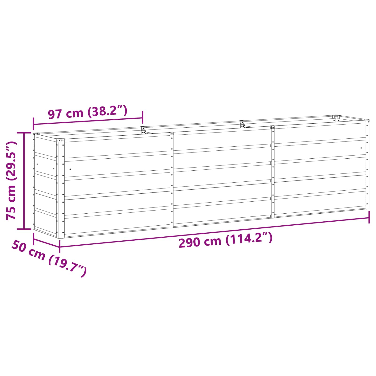 Lovelis Ivory 290 x 50 x 75 cm Cinkuota plienas Lovelis Ivory 290 x 50 x 75 cm Cinkuota plienas