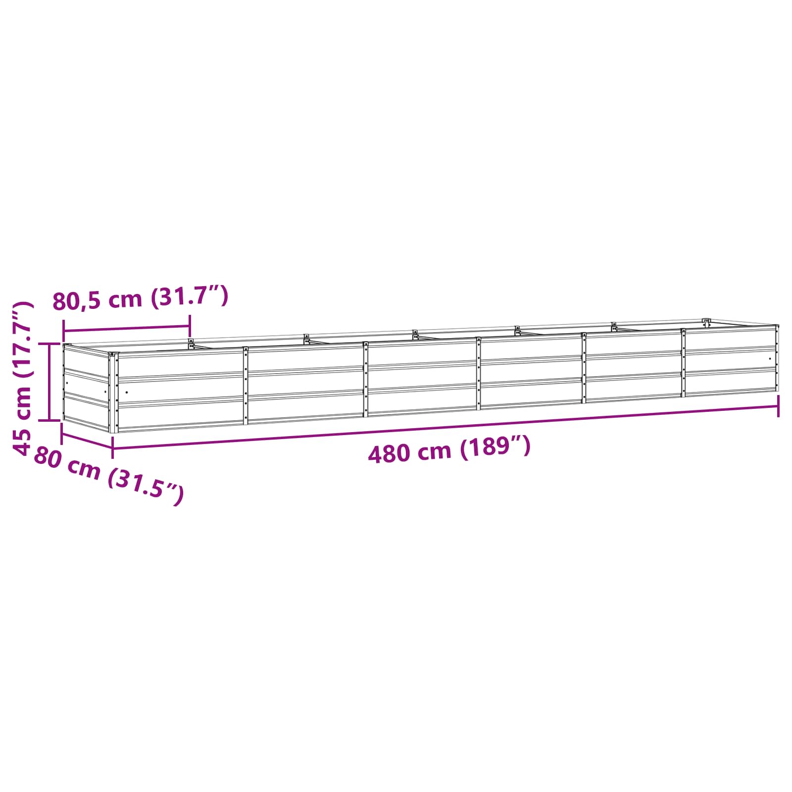Lovelis Šviesiai pilka 480 x 80 x 45 cm Plienas Lovelis Šviesiai pilka 480 x 80 x 45 cm Plienas