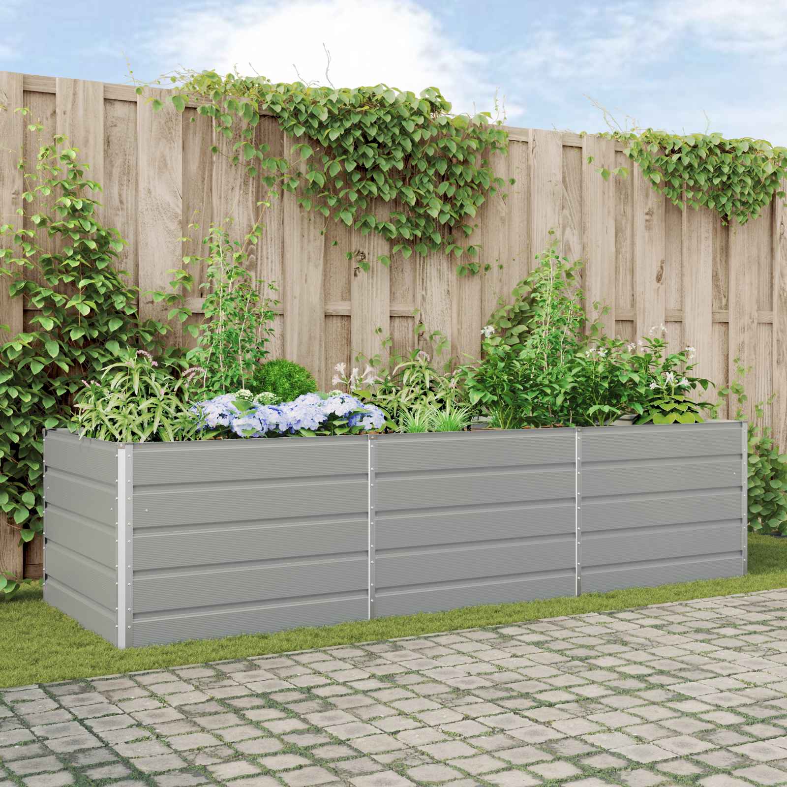 Lovelis Šviesiai pilka 290 x 100 x 75 cm Galvanizuotas plienas Lovelis Šviesiai pilka 290 x 100 x 75 cm Galvanizuotas plienas - Image 2