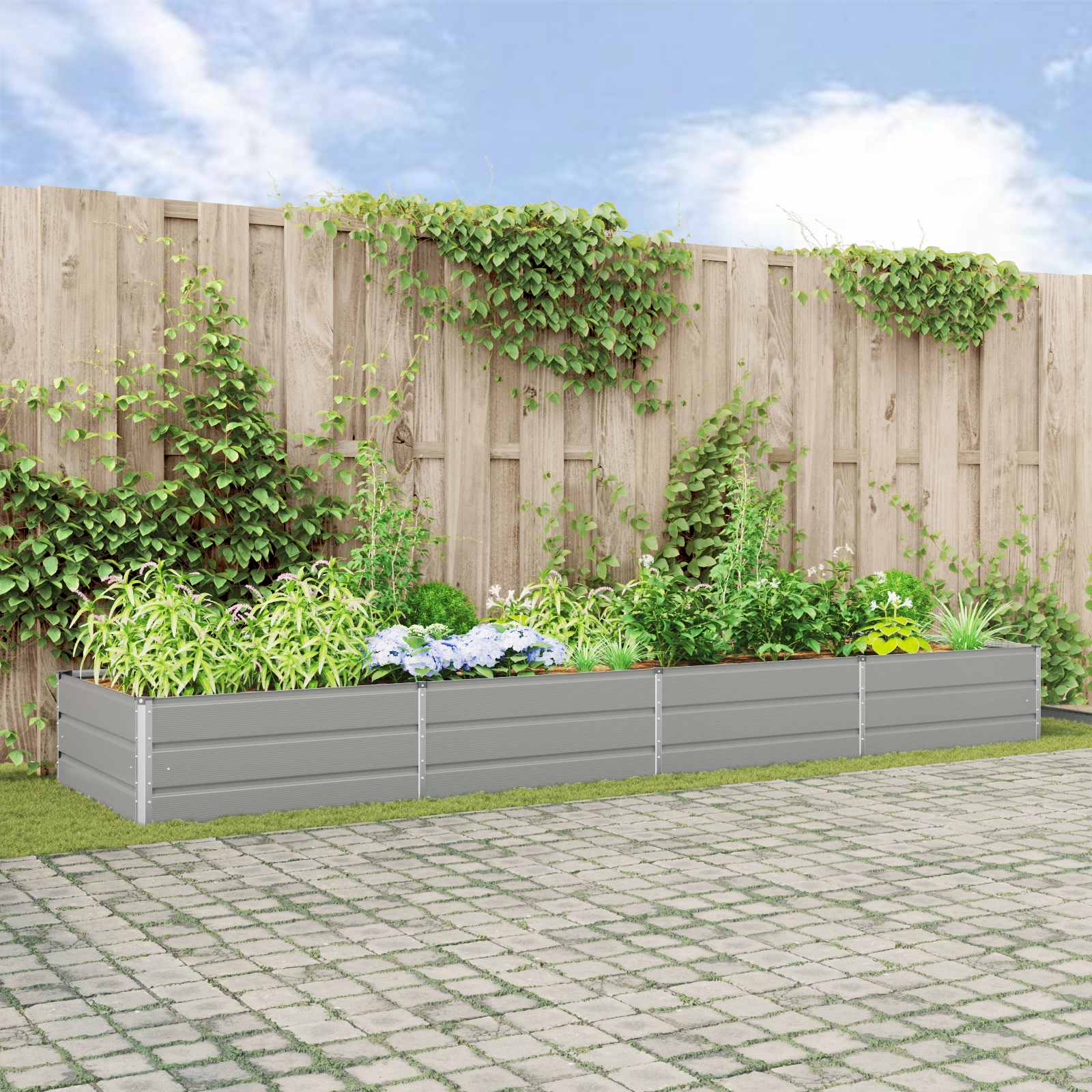 Lovelis Šviesiai pilka 385 x 100 x 45 cm Galvanizuotas plienas Lovelis Šviesiai pilka 385 x 100 x 45 cm Galvanizuotas plienas - Image 2