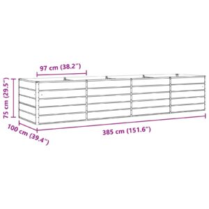 Lovelis Šviesiai pilka 385 x 100 x 75 cm Galvanizuotas plienas