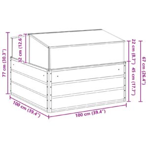 Lovelis Šviesiai pilka 100 x 100 x 77 cm Galvanizuotas plienas