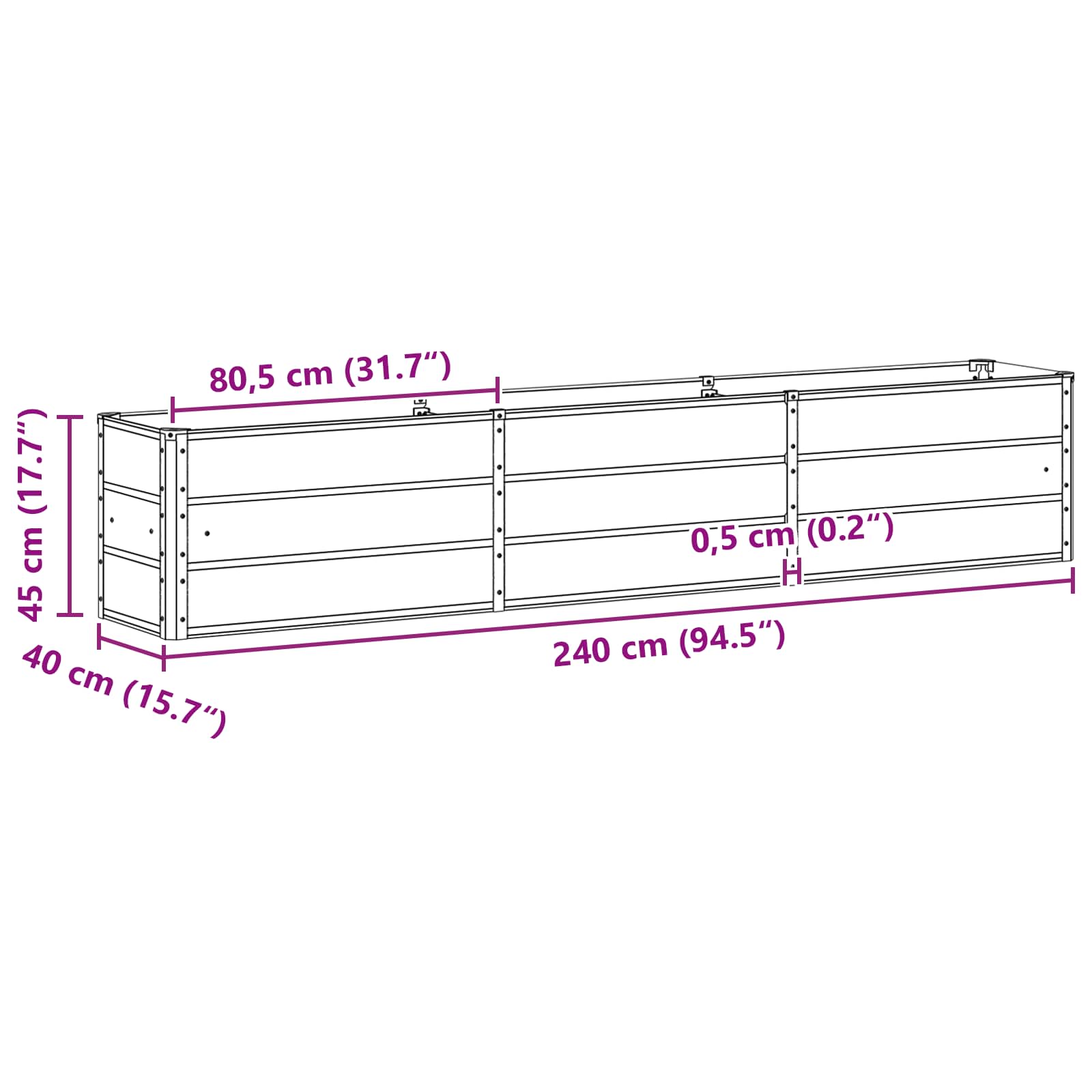 Lovelis Antracitas 240 x 40 x 45 cm Plienas Lovelis Antracitas 240 x 40 x 45 cm Plienas