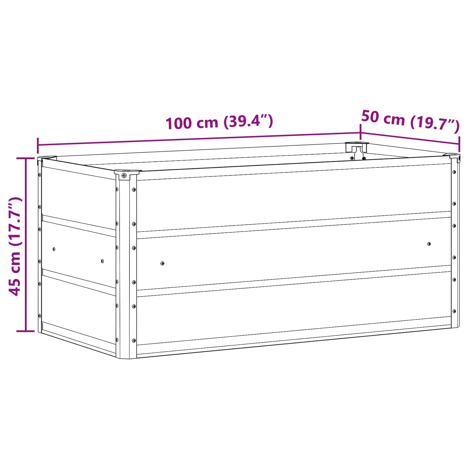 Lovelis Antracitas 100 x 50 x 45 cm Cinkuota plienas Lovelis Antracitas 100 x 50 x 45 cm Cinkuota plienas