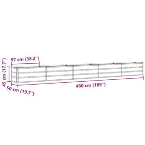 Lovelis Antracitas 480 x 50 x 45 cm Cinkuota plienas