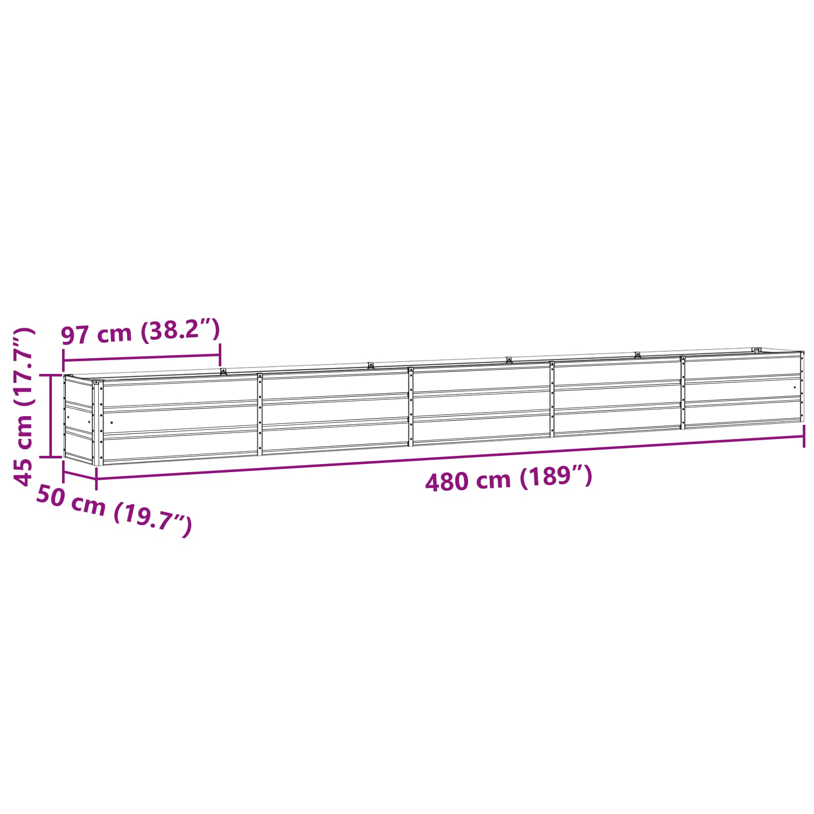 Lovelis Antracitas 480 x 50 x 45 cm Cinkuota plienas Lovelis Antracitas 480 x 50 x 45 cm Cinkuota plienas