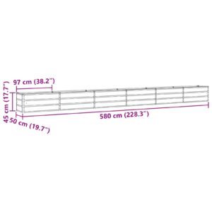 Lovelis Antracitas 580 x 50 x 45 cm Cinkuota plienas