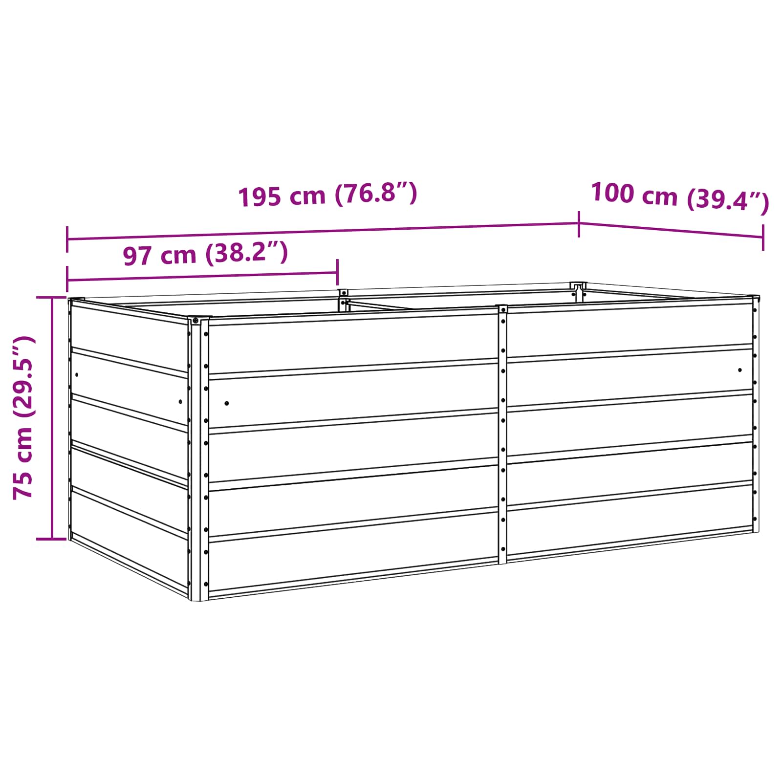 Lovelis Antracito 195 x 100 x 75 cm Galvanizuotas plienas Lovelis Antracito 195 x 100 x 75 cm Galvanizuotas plienas