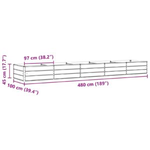 Lovelis Antracito 480 x 100 x 45 cm Galvanizuotas plienas