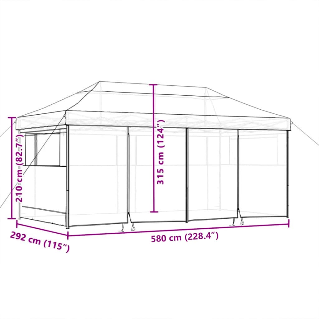 Šalies Palapinė Pop-up 580 x 292 x 315 cm Taupe Šalies Palapinė Pop-up 580 x 292 x 315 cm Taupe