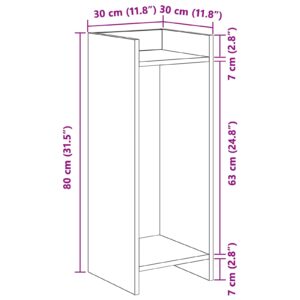 Augalų stovas 2 vnt. Sendintos medienos 30 x 30 x 80 cm