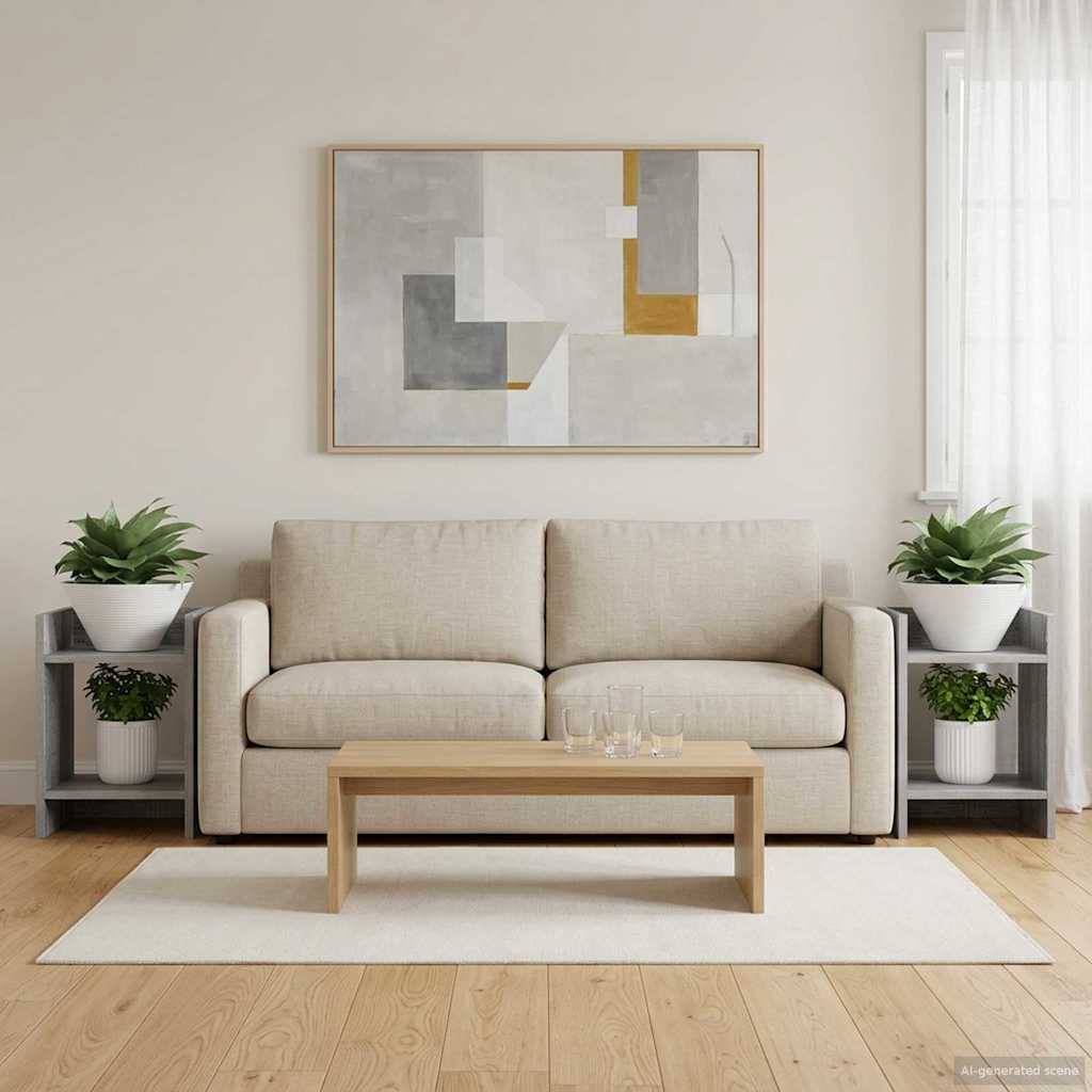 Augalų stovas 2 vnt. Pilka Sonoma 30 x 30 x 40 cm Augalų stovas 2 vnt. Pilka Sonoma 30 x 30 x 40 cm - Image 6