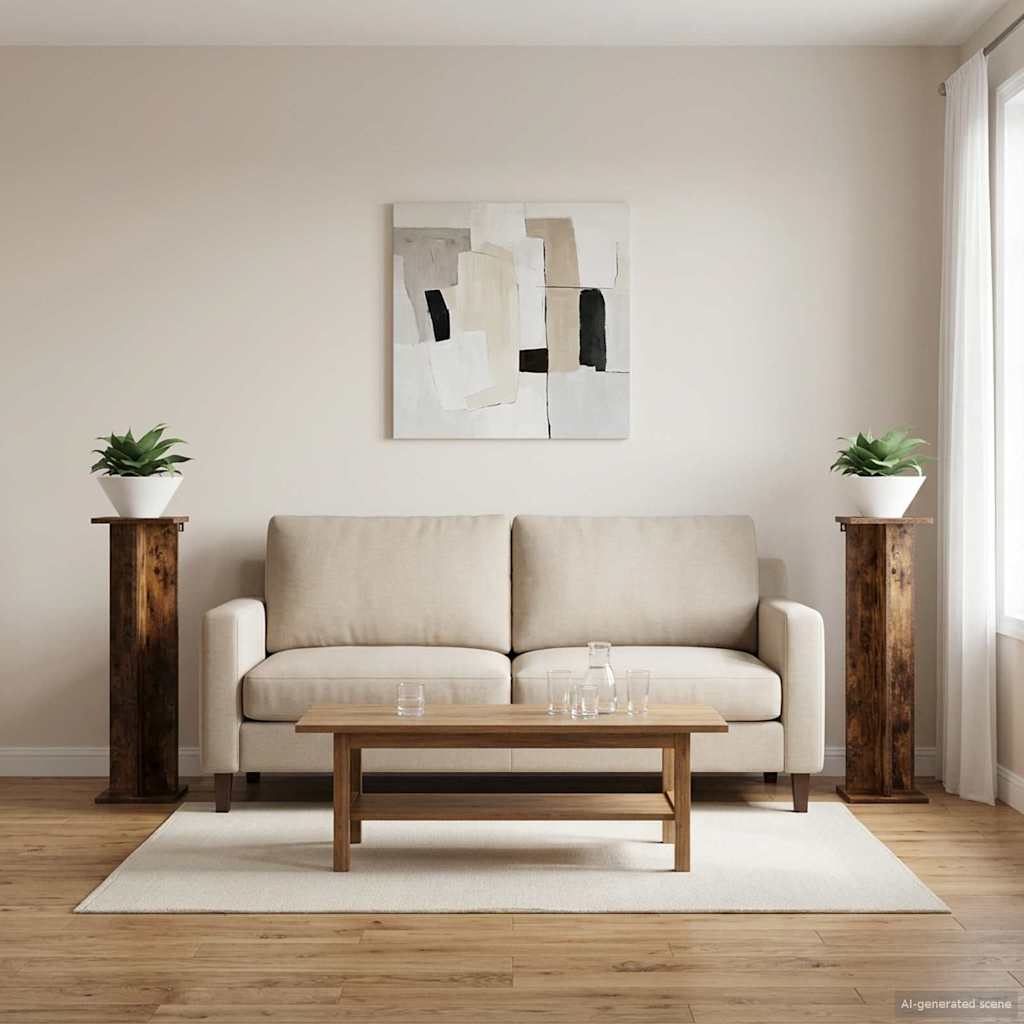 Augalų stovas 2 vnt. Dūminio ąžuolo 25 x 25,5 x 100,5 cm Augalų stovas 2 vnt. Dūminio ąžuolo 25 x 25,5 x 100,5 cm - Image 6