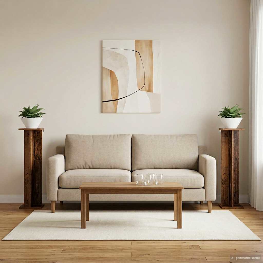 Augalų stovas 2 vnt. Sendintos medienos 25 x 25,5 x 100,5 cm Augalų stovas 2 vnt. Sendintos medienos 25 x 25,5 x 100,5 cm - Image 5