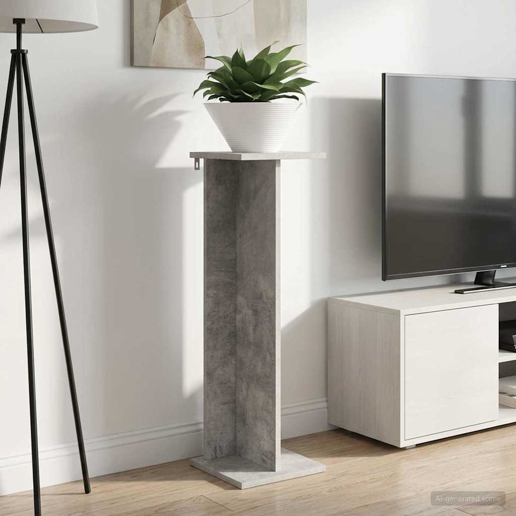 Augalų stovas Betono pilka 25 x 25,5 x 80,5 cm Apdirbta mediena Augalų stovas Betono pilka 25 x 25,5 x 80,5 cm Apdirbta mediena - Image 3