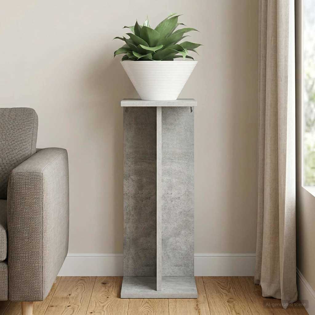 Augalų stovas Betono pilka 25 x 25,5 x 60,5 cm Apdirbta mediena Augalų stovas Betono pilka 25 x 25,5 x 60,5 cm Apdirbta mediena - Image 3