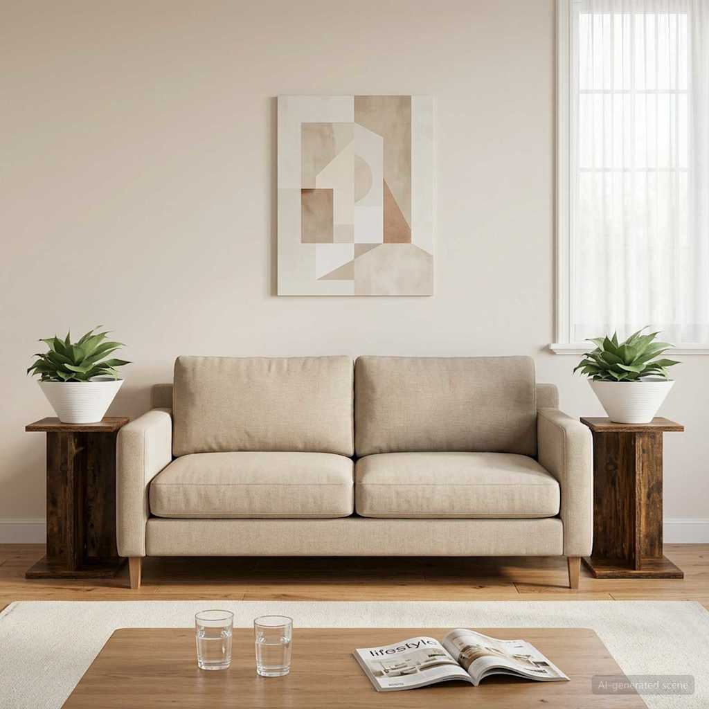 Augalų stovas 2 vnt. Dūminio ąžuolo 25 x 25,5 x 40,5 cm Augalų stovas 2 vnt. Dūminio ąžuolo 25 x 25,5 x 40,5 cm - Image 6