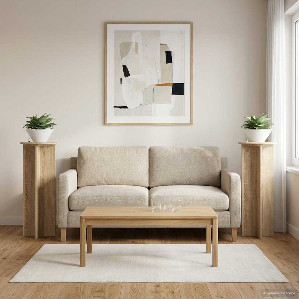 Augalų stovas 2 vnt. Sonoma ąžuolas Ø40 x 100 cm Augalų stovas 2 vnt. Sonoma ąžuolas Ø40 x 100 cm - Image 2