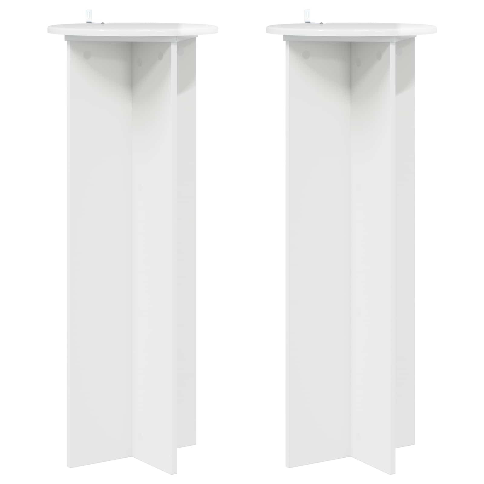 Augalų stovas 2 vnt. Itin blizgi balta Ø40 x 100 cm Augalų stovas 2 vnt. Itin blizgi balta Ø40 x 100 cm - Image 3