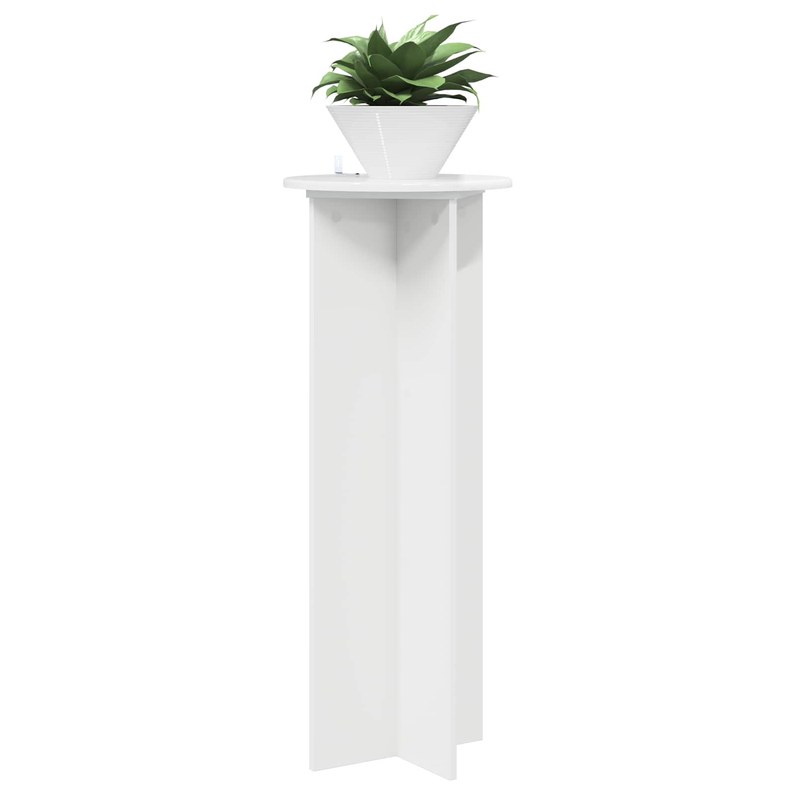 Augalų stovas 2 vnt. Itin blizgi balta Ø40 x 100 cm Augalų stovas 2 vnt. Itin blizgi balta Ø40 x 100 cm - Image 4
