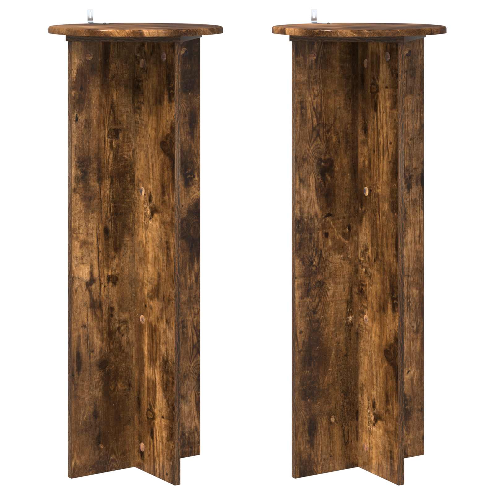 Augalų stovas 2 vnt. Dūminio ąžuolo Ø40 x 100 cm Augalų stovas 2 vnt. Dūminio ąžuolo Ø40 x 100 cm - Image 4