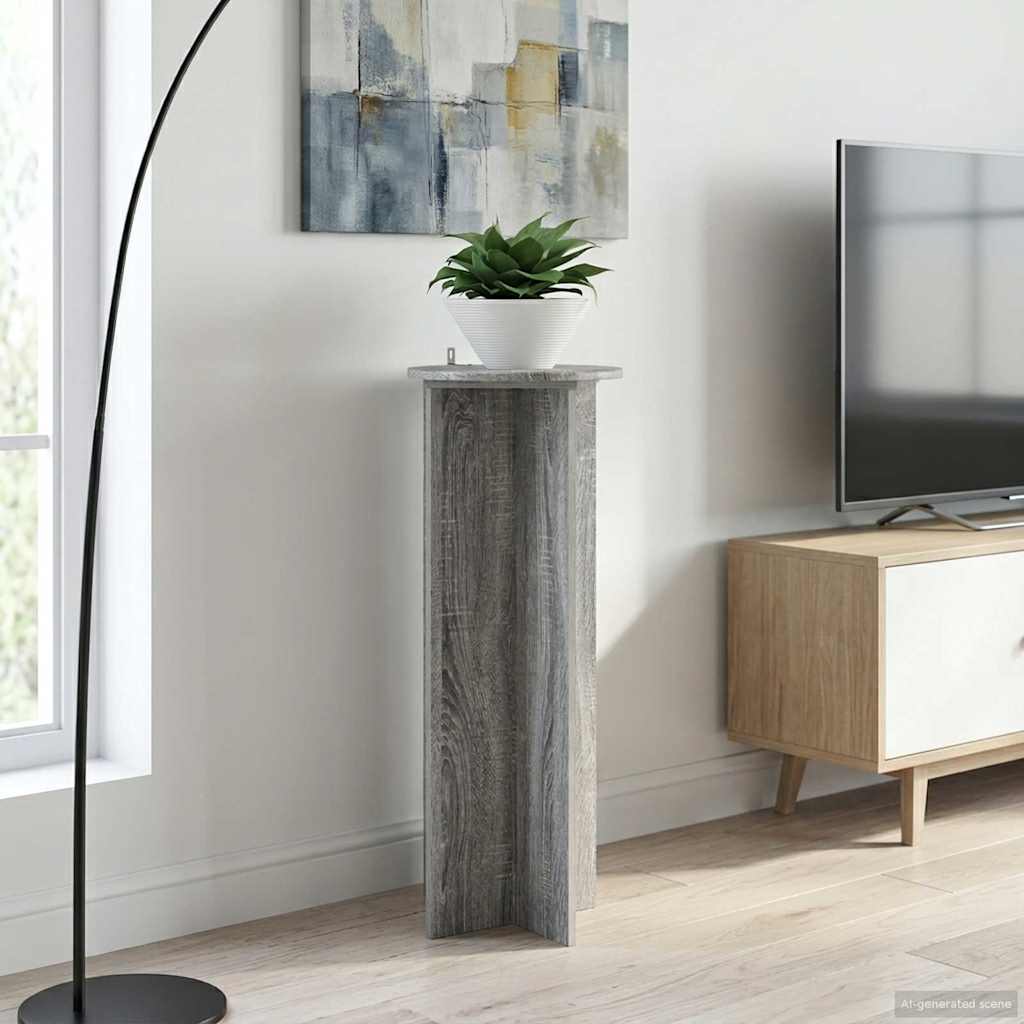 Augalų stovas 2 vnt. Pilka sonoma ąžuolo Ø40 x 100 cm Augalų stovas 2 vnt. Pilka sonoma ąžuolo Ø40 x 100 cm - Image 6