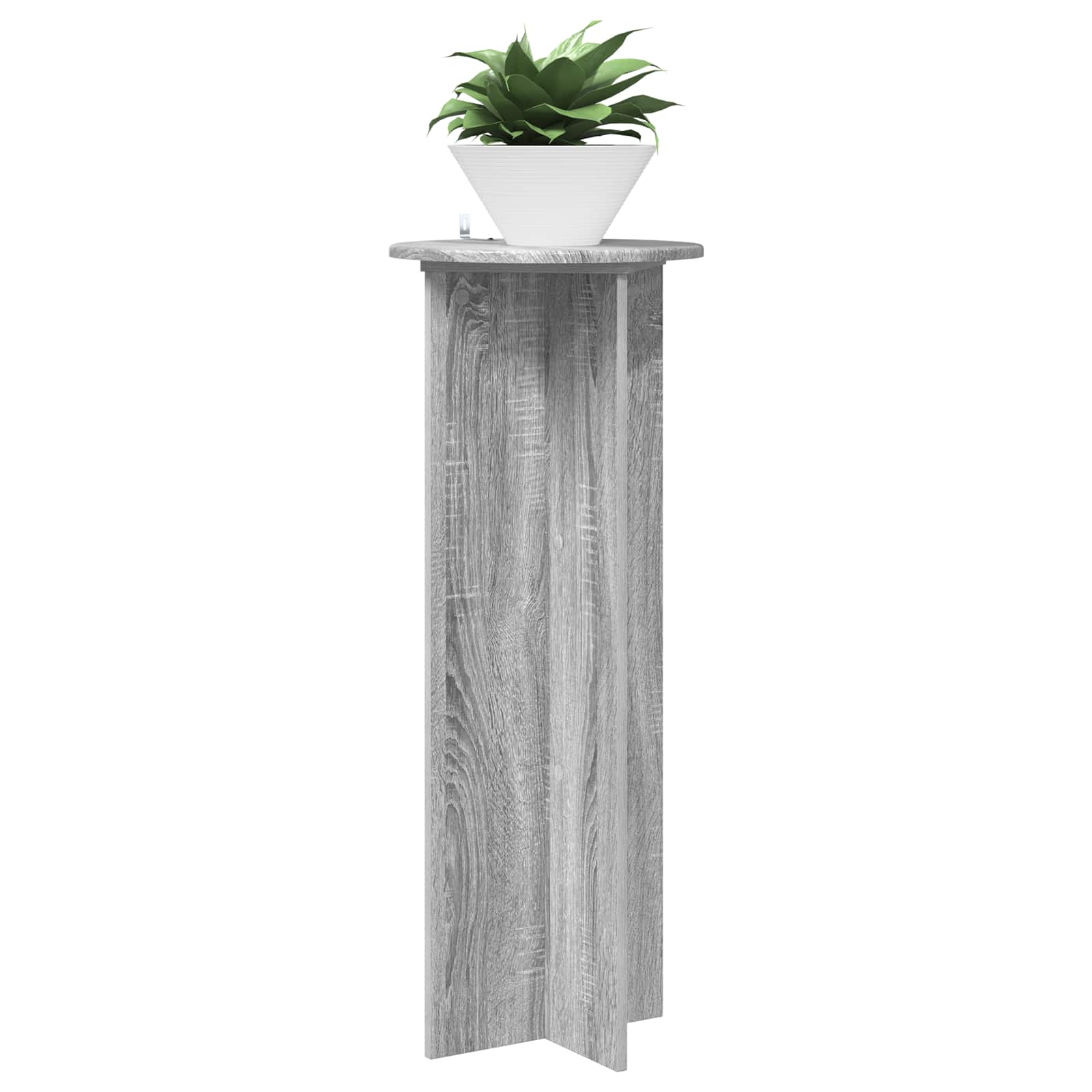 Augalų stovas 2 vnt. Pilka sonoma ąžuolo Ø40 x 100 cm Augalų stovas 2 vnt. Pilka sonoma ąžuolo Ø40 x 100 cm - Image 5