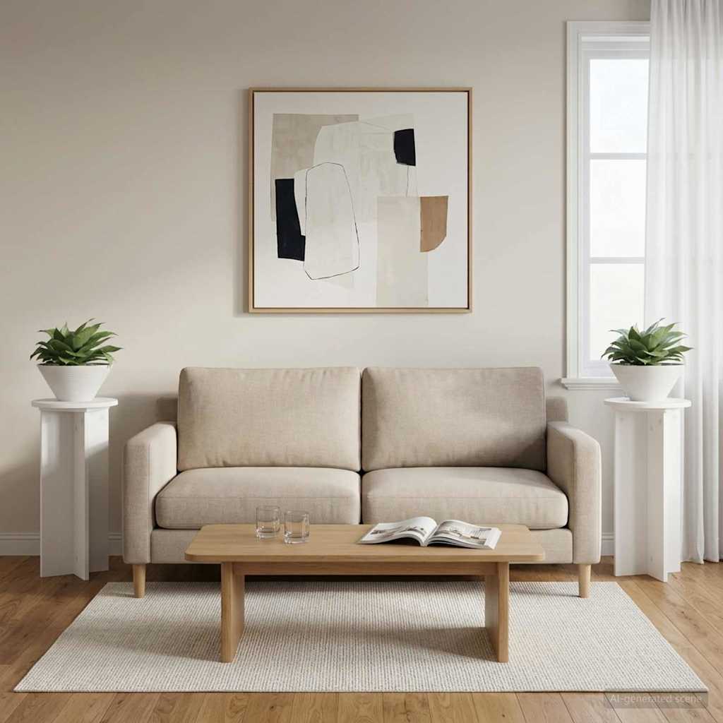 Augalų stovas 2 vnt. Balta Ø29,5 x 60 cm Apdirbta mediena Augalų stovas 2 vnt. Balta Ø29,5 x 60 cm Apdirbta mediena - Image 2