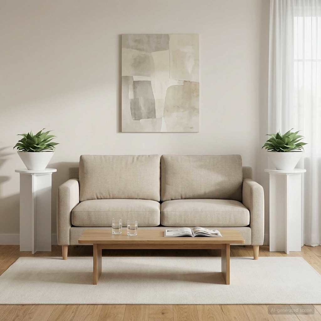 Augalų stovas 2 vnt. Itin blizgi balta 29,5 x 29,5 x 60 cm Augalų stovas 2 vnt. Itin blizgi balta 29,5 x 29,5 x 60 cm - Image 3