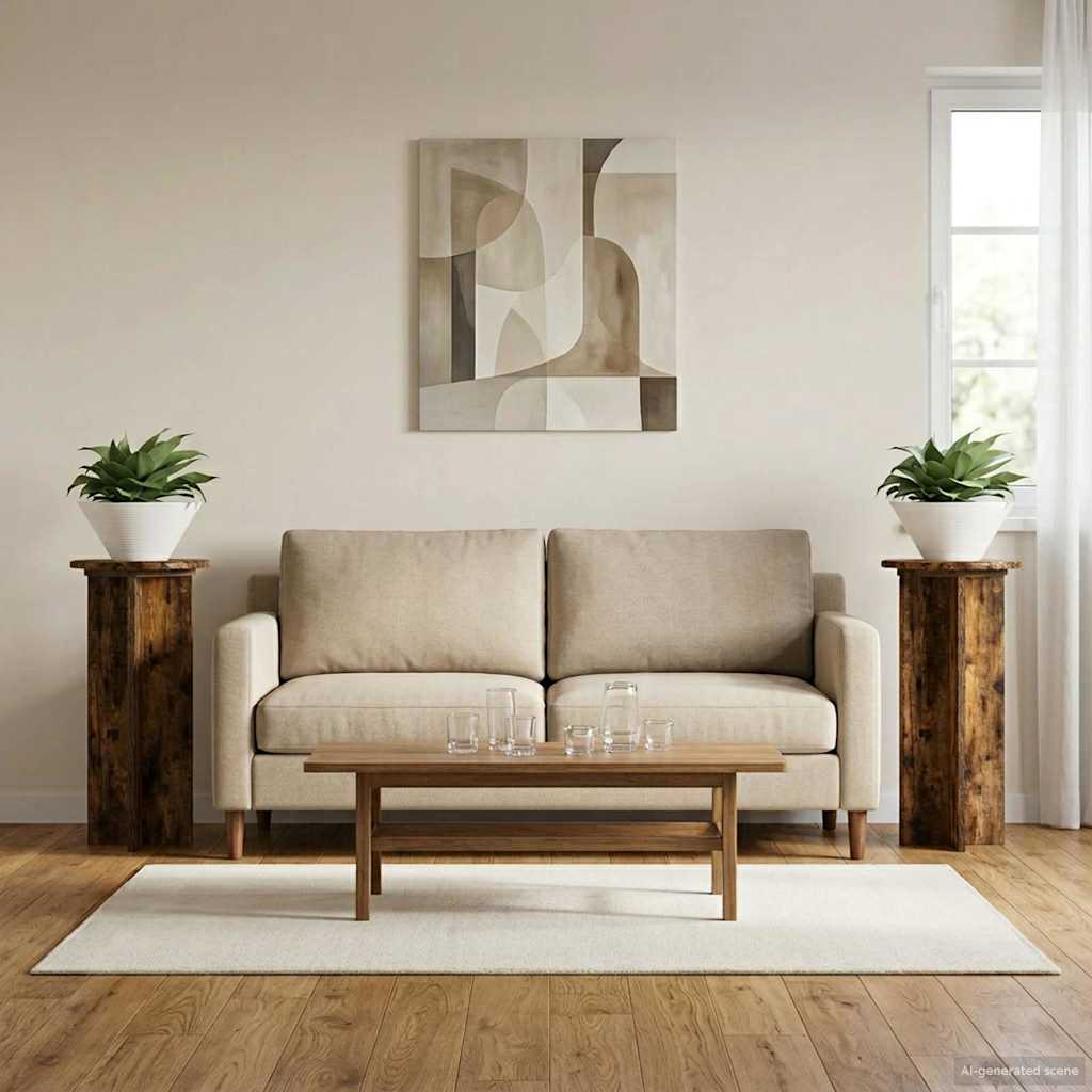 Augalų stovas 2 vnt. Dūminio ąžuolo 29,5 x 29,5 x 60 cm Augalų stovas 2 vnt. Dūminio ąžuolo 29,5 x 29,5 x 60 cm - Image 6