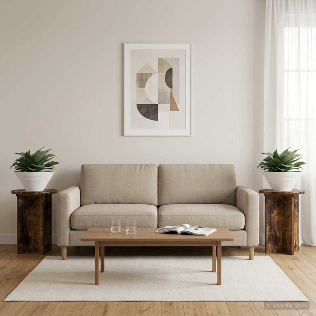 Augalų stovas 2 vnt. Dūminio ąžuolo Ø29,5 x 40 cm Augalų stovas 2 vnt. Dūminio ąžuolo Ø29,5 x 40 cm - Image 3