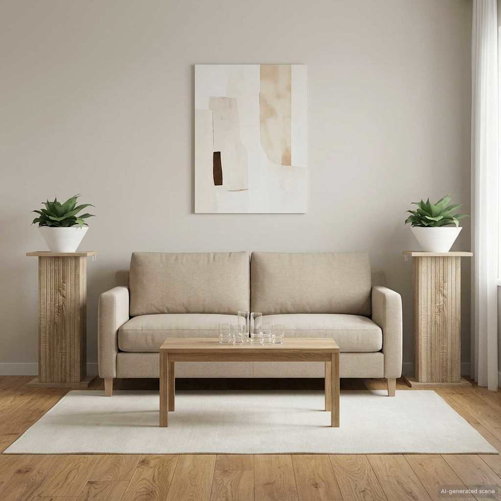 Augalų stovas 2 vnt. Sonoma ąžuolas 30,5 x 30 x 60,5 cm Augalų stovas 2 vnt. Sonoma ąžuolas 30,5 x 30 x 60,5 cm - Image 2