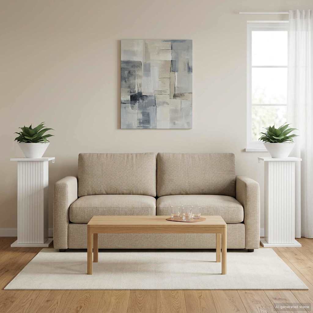 Augalų stovas 2 vnt. Itin blizgi balta 30,5 x 30 x 60,5 cm Augalų stovas 2 vnt. Itin blizgi balta 30,5 x 30 x 60,5 cm - Image 3