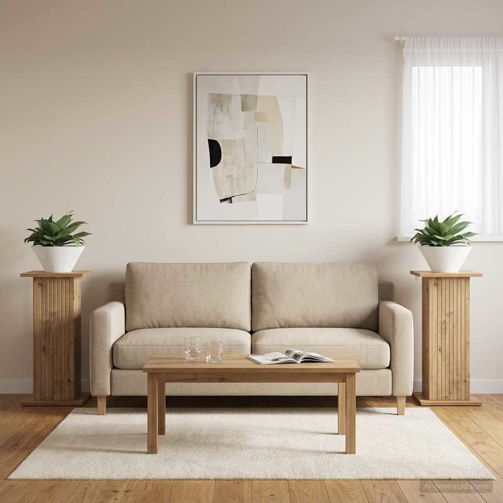 Augalų stovas 2 vnt. Artisano ąžuolo 30,5 x 30 x 60,5 cm Augalų stovas 2 vnt. Artisano ąžuolo 30,5 x 30 x 60,5 cm - Image 6