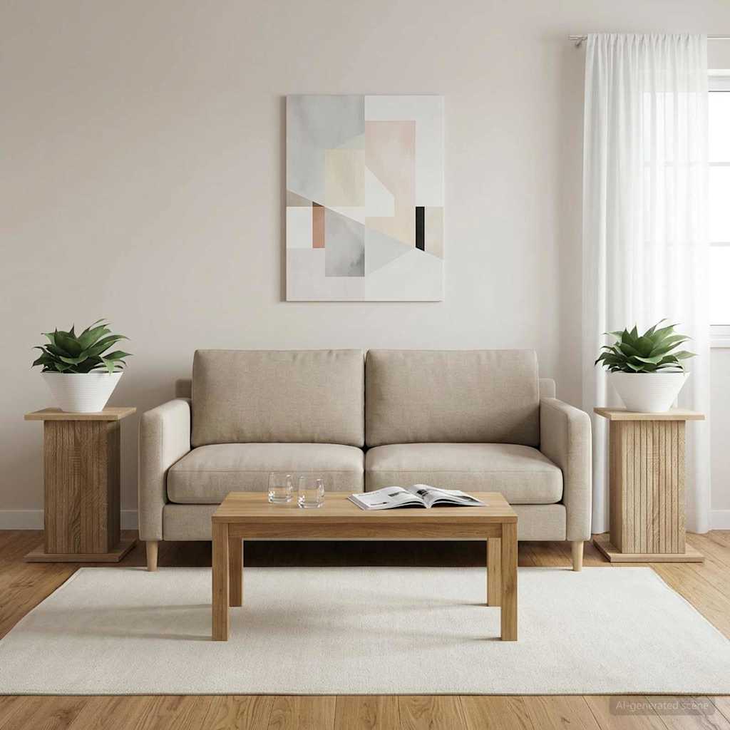 Augalų stovas 2 vnt. Sonoma ąžuolas 30,5 x 30 x 43 cm Augalų stovas 2 vnt. Sonoma ąžuolas 30,5 x 30 x 43 cm - Image 2