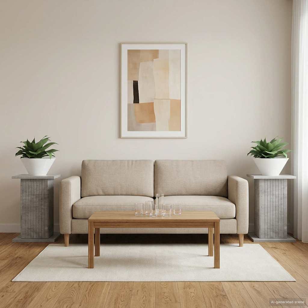 Augalų stovas 2 vnt. Betono pilka 30,5 x 30 x 43 cm Augalų stovas 2 vnt. Betono pilka 30,5 x 30 x 43 cm - Image 5