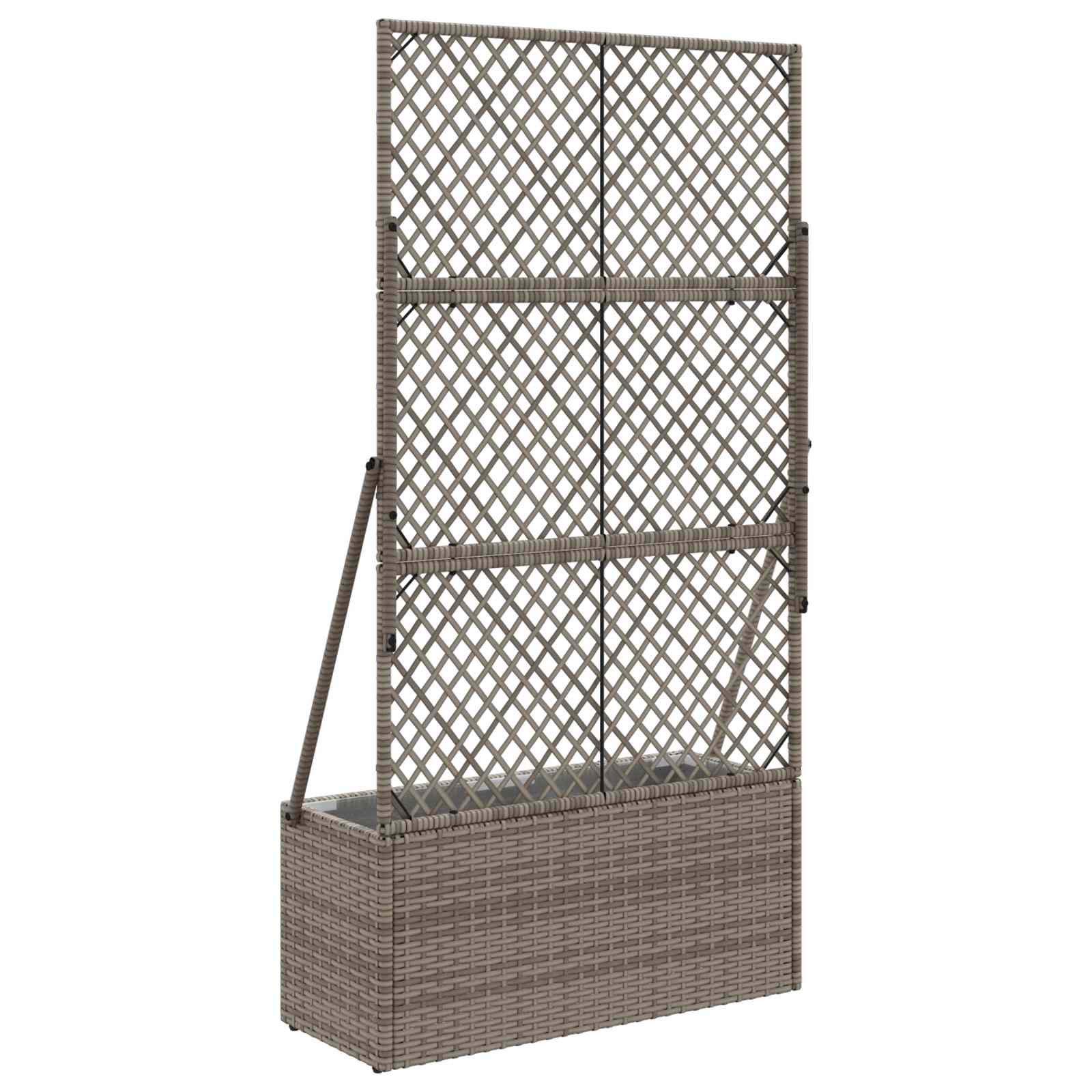 Sodas vazonas su trellis Pilka 70 x 30 x 135 cm poliratanas Sodas vazonas su trellis Pilka 70 x 30 x 135 cm poliratanas - Image 7