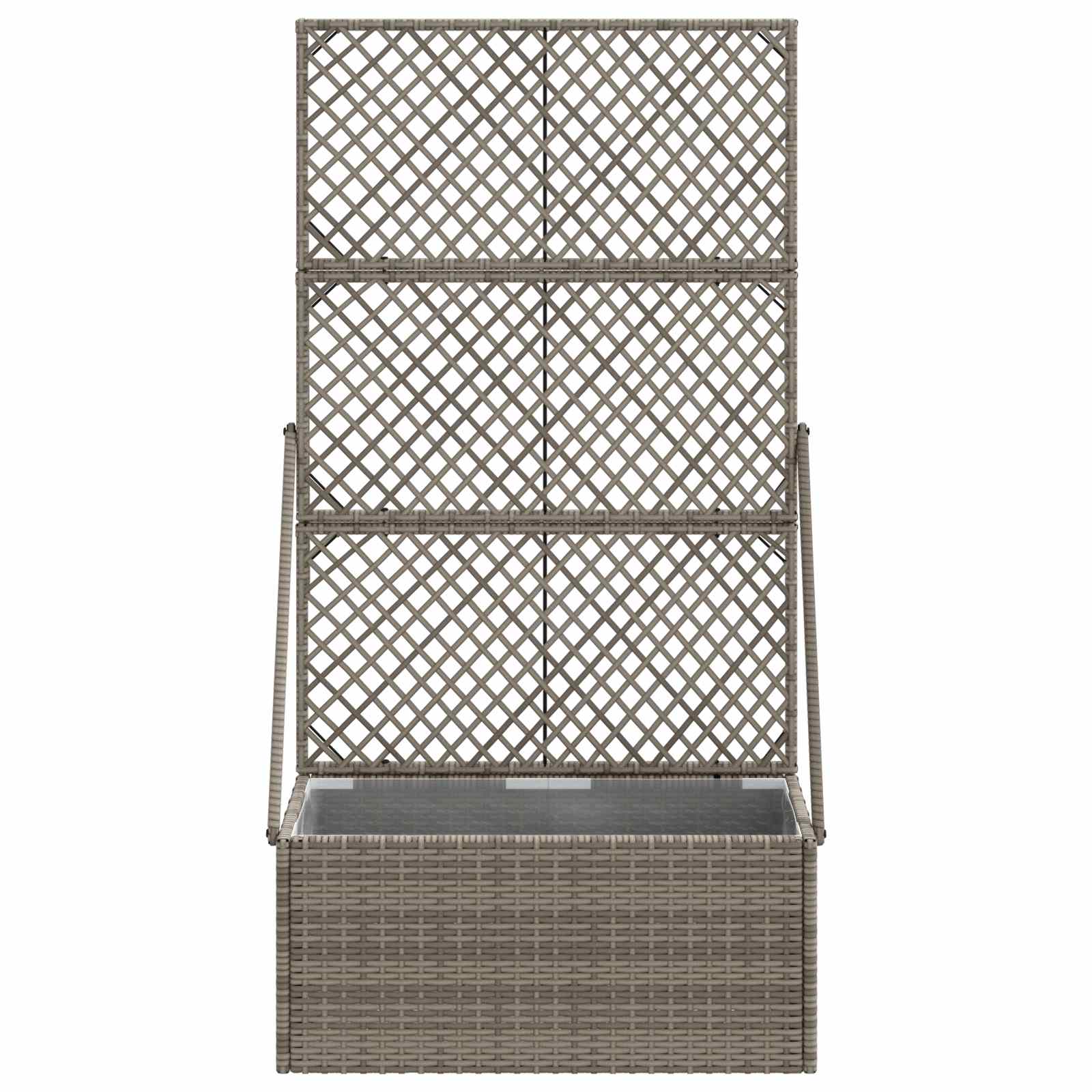 Sodas vazonas su trellis Pilka 70 x 30 x 135 cm poliratanas Sodas vazonas su trellis Pilka 70 x 30 x 135 cm poliratanas - Image 5