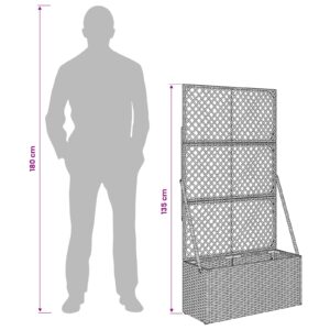 Sodas vazonas su trellis Pilka 70 x 30 x 135 cm poliratanas