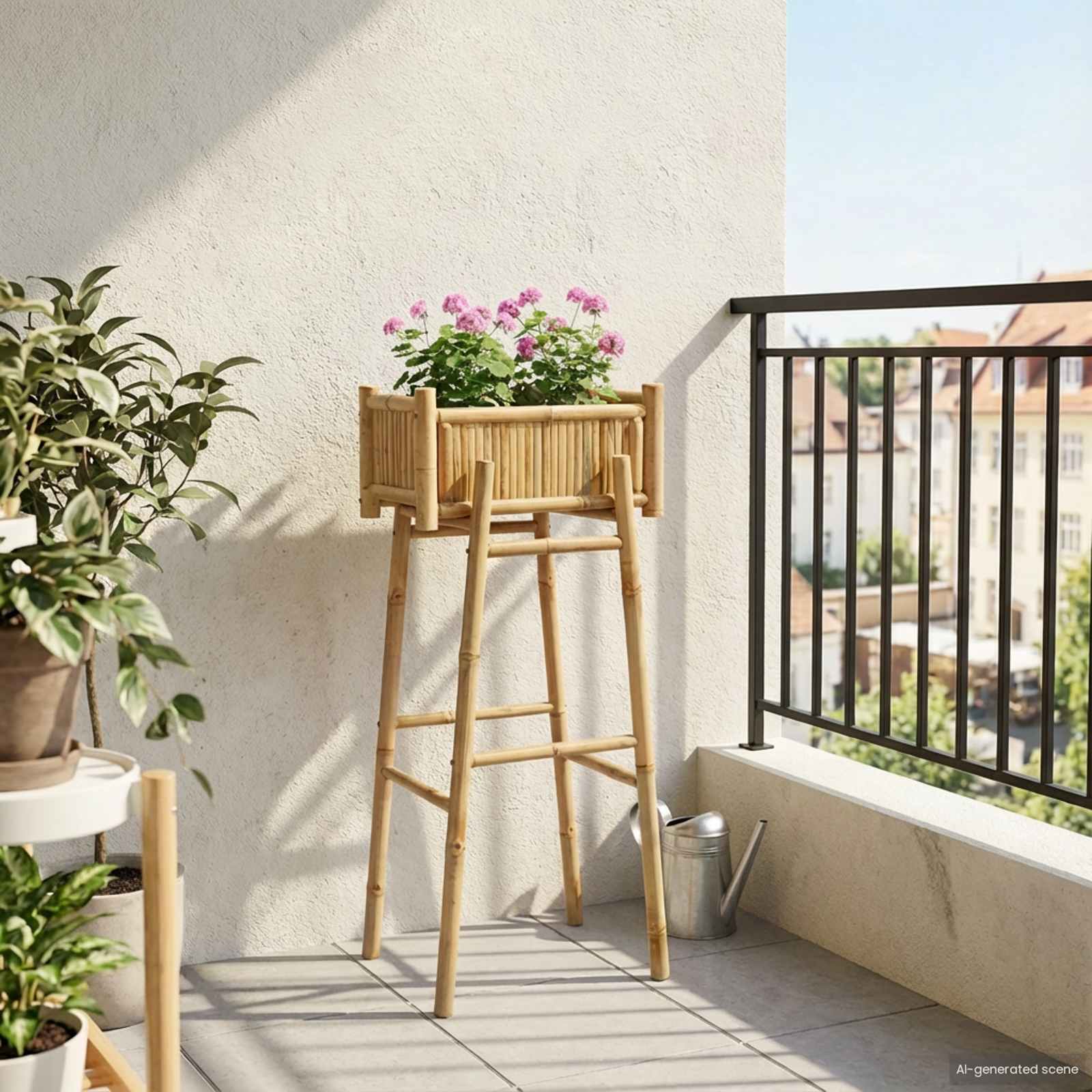 Sodo vazonas su laikikliu Natūrali 50 x 38 x 114 cm Bambukas Sodo vazonas su laikikliu Natūrali 50 x 38 x 114 cm Bambukas - Image 2