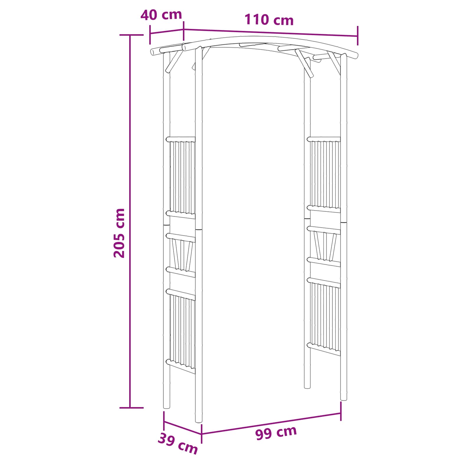 Sodo arka Natūrali 110 x 40 x 205 cm Bambukas Sodo arka Natūrali 110 x 40 x 205 cm Bambukas