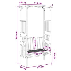 Sodo arka su suoliuku 115 x 50 x 205 cm Bambukas