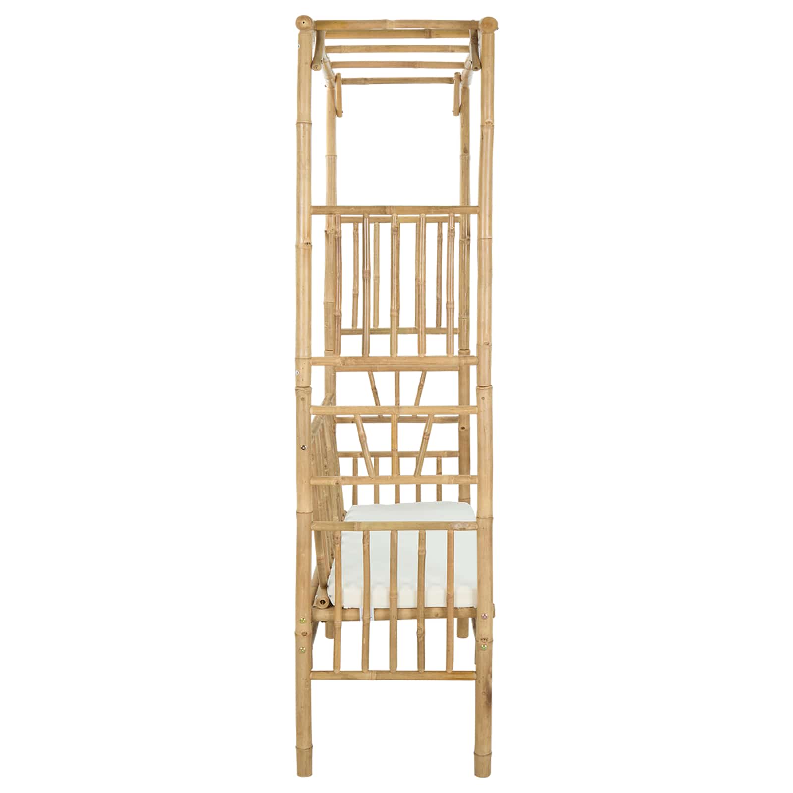 Sodo arka su suoliuku Kreminė balta 115 x 50 x 205 cm Bambukas Sodo arka su suoliuku Kreminė balta 115 x 50 x 205 cm Bambukas - Image 5
