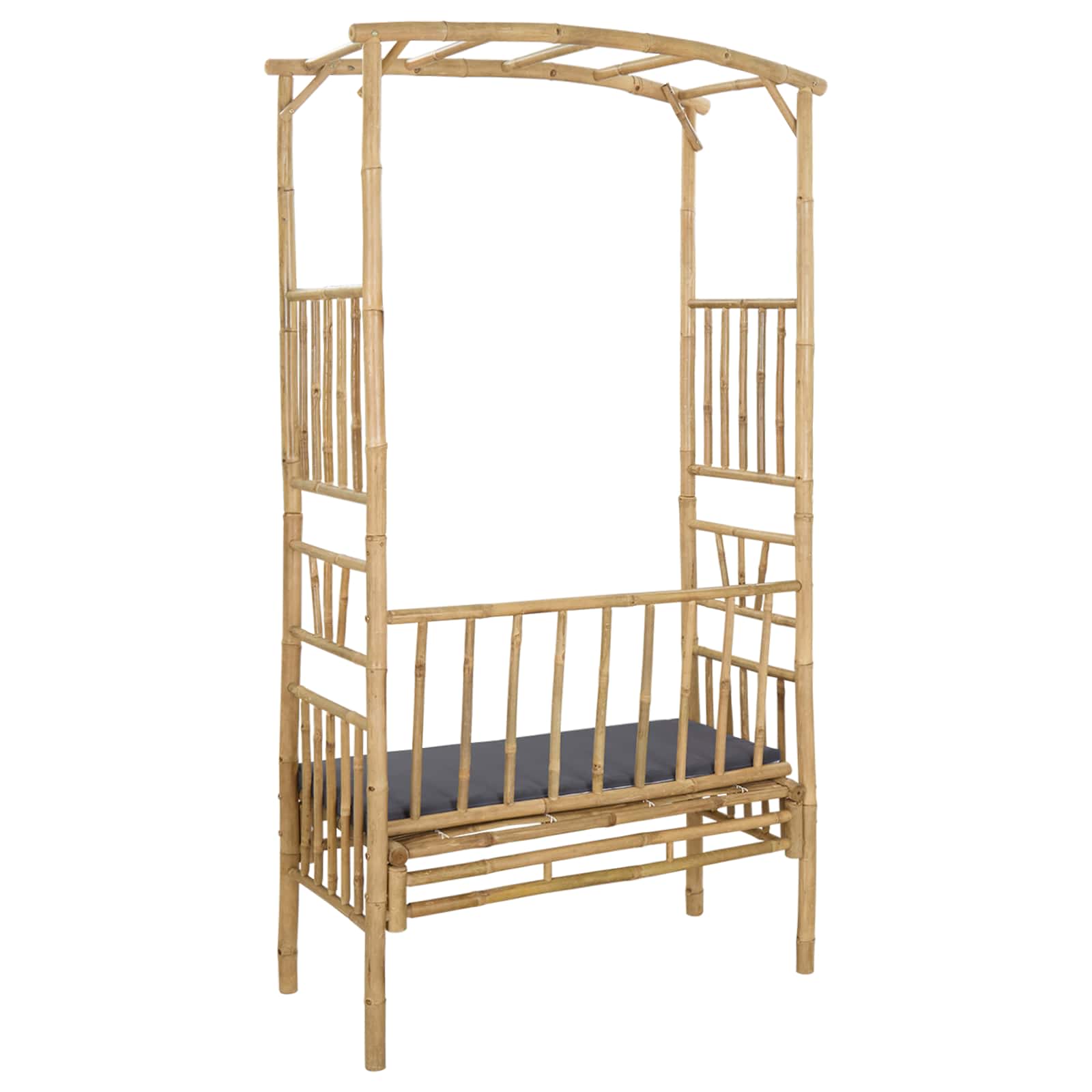 Sodo arka su suoliuku Tamsiai pilka 115 x 50 x 205 cm Bambukas Sodo arka su suoliuku Tamsiai pilka 115 x 50 x 205 cm Bambukas - Image 6
